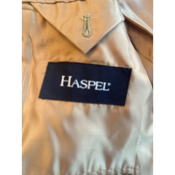 Haspel Mens Beige Blazer Jacket 40R Summer weight Wool Blend - Picture 6 of 6
